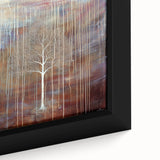 Close-up of a framed canvas showcasing vibrant abstract floral designs in rich colors, perfect for modern home decor. Ideal for adding artistic flair to any space.