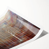 Abstract floral rolled print on canvas showcasing vibrant colors and intricate designs, elegantly packaged in a protective cardboard tube for art enthusiasts.