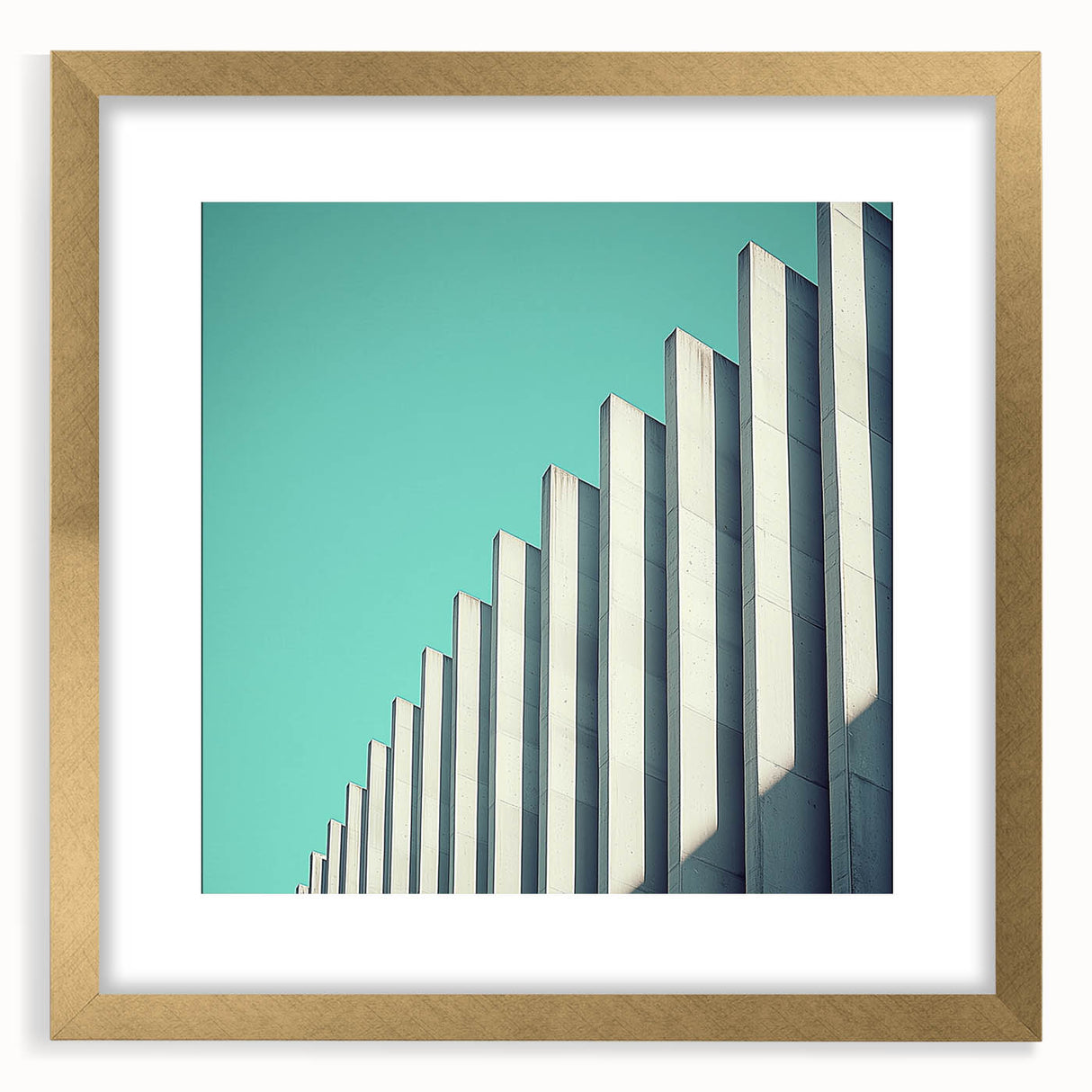 Abstract landscape artwork framed in gold, showcasing vibrant colors and intricate details, perfect for home decor. Ideal for modern and artistic settings.