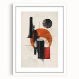 Abstract minimalist wall art framed with a white mat, showcasing a modern design ideal for contemporary decor. Perfect for enhancing living spaces with stylish elegance.