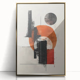 Framed abstract minimalist wall art featuring a gold acrylic design, displayed in a sleek frame against a white background, perfect for modern home decor.