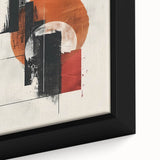 Close-up of framed abstract minimalist wall art featuring soft beige and gray tones, showcasing delicate brush strokes and a modern design suitable for contemporary decor.