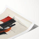 Abstract minimalist wall art print showcasing soft pastel colors and geometric shapes, elegantly rolled and packaged in a protective cardboard tube, perfect for modern decor.