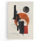 Abstract minimalist wall art on stretched canvas showcasing soft pastel colors and geometric shapes, perfect for modern home decor and enhancing interior aesthetics.