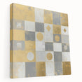 Geometric Abstract Wall Art – Gold, White & Gray Modern Canvas