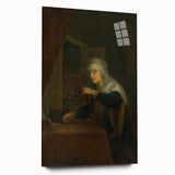 Baroque Woman with Scales: Classic Art Print with Subtle Elegance