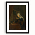Baroque Woman with Scales: Classic Art Print with Subtle Elegance