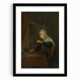 Baroque Woman with Scales: Classic Art Print with Subtle Elegance