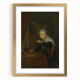 Baroque Woman with Scales: Classic Art Print with Subtle Elegance