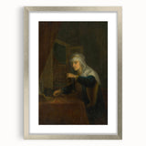 Baroque Woman with Scales: Classic Art Print with Subtle Elegance