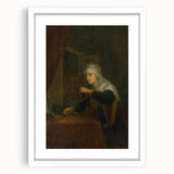 Baroque Woman with Scales: Classic Art Print with Subtle Elegance