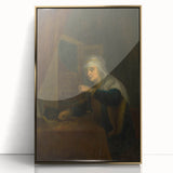 Baroque Woman with Scales: Classic Art Print with Subtle Elegance