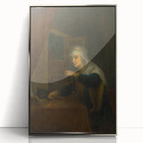 Baroque Woman with Scales: Classic Art Print with Subtle Elegance