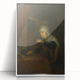 Baroque Woman with Scales: Classic Art Print with Subtle Elegance