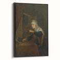Baroque Woman with Scales: Classic Art Print with Subtle Elegance