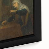 Baroque Woman with Scales: Classic Art Print with Subtle Elegance