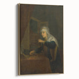 Baroque Woman with Scales: Classic Art Print with Subtle Elegance