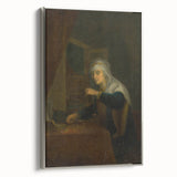 Baroque Woman with Scales: Classic Art Print with Subtle Elegance