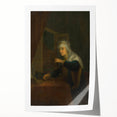 Baroque Woman with Scales: Classic Art Print with Subtle Elegance