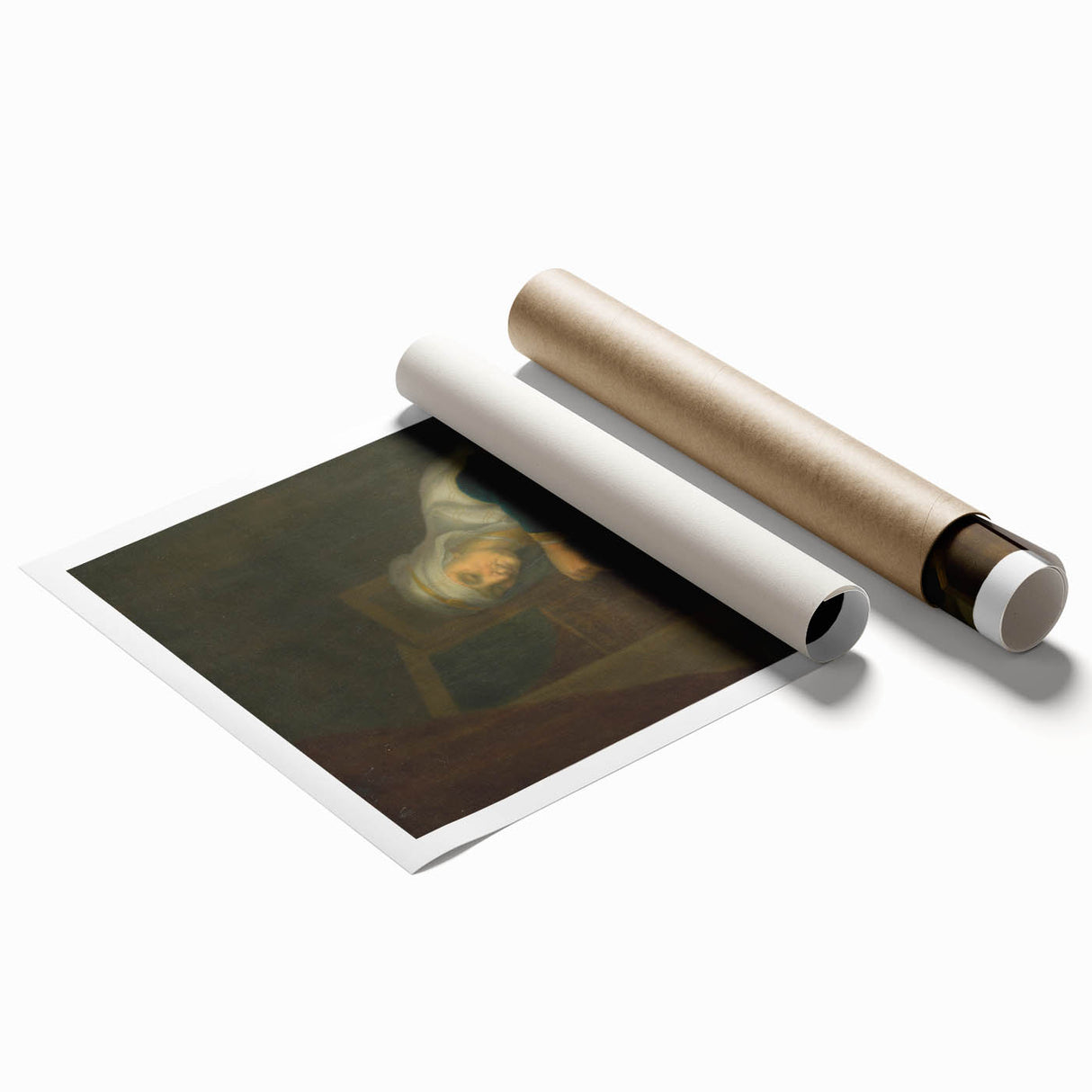 Baroque Woman with Scales: Classic Art Print with Subtle Elegance