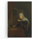 Baroque Woman with Scales: Classic Art Print with Subtle Elegance