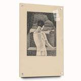 Minimalist Pointillist Wall Art - Woman by the Window by Mikuláš Galanda