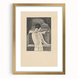 Minimalist Pointillist Wall Art - Woman by the Window by Mikuláš Galanda