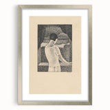 Minimalist Pointillist Wall Art - Woman by the Window by Mikuláš Galanda