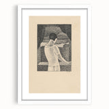 Minimalist Pointillist Wall Art - Woman by the Window by Mikuláš Galanda