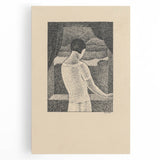 Minimalist Pointillist Wall Art - Woman by the Window by Mikuláš Galanda