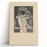 Minimalist Pointillist Wall Art - Woman by the Window by Mikuláš Galanda