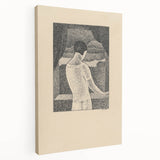 Minimalist Pointillist Wall Art - Woman by the Window by Mikuláš Galanda