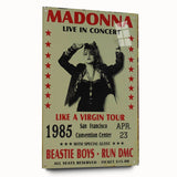 Madonna 1985 Like a Virgin Tour Poster - Retro Pop Wall Art