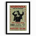 Madonna 1985 Like a Virgin Tour Poster - Retro Pop Wall Art