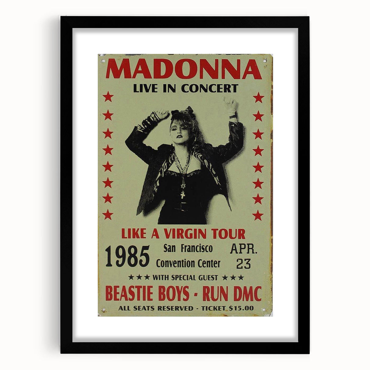 Madonna 1985 Like a Virgin Tour Poster - Retro Pop Wall Art