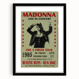 Madonna 1985 Like a Virgin Tour Poster - Retro Pop Wall Art
