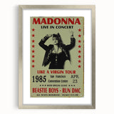 Madonna 1985 Like a Virgin Tour Poster - Retro Pop Wall Art