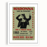 Madonna 1985 Like a Virgin Tour Poster - Retro Pop Wall Art