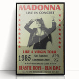 Madonna 1985 Like a Virgin Tour Poster - Retro Pop Wall Art