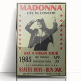 Madonna 1985 Like a Virgin Tour Poster - Retro Pop Wall Art
