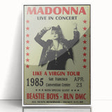 Madonna 1985 Like a Virgin Tour Poster - Retro Pop Wall Art