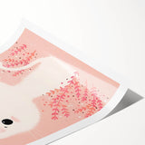 White Cat & Dragonfly Girls Room Wall Art – Kids Room Art Print