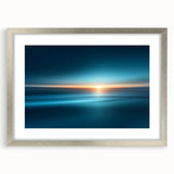 Serene Ocean Sunrise Wall Art – Abstract Blue Motion Photography