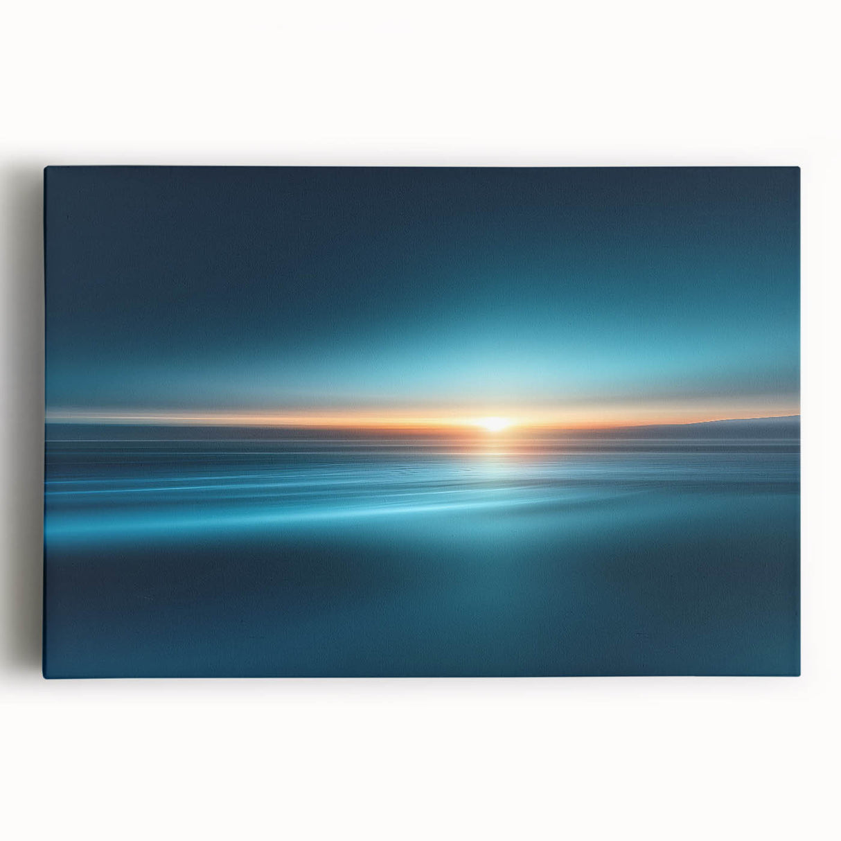 Serene Ocean Sunrise Wall Art – Abstract Blue Motion Photography