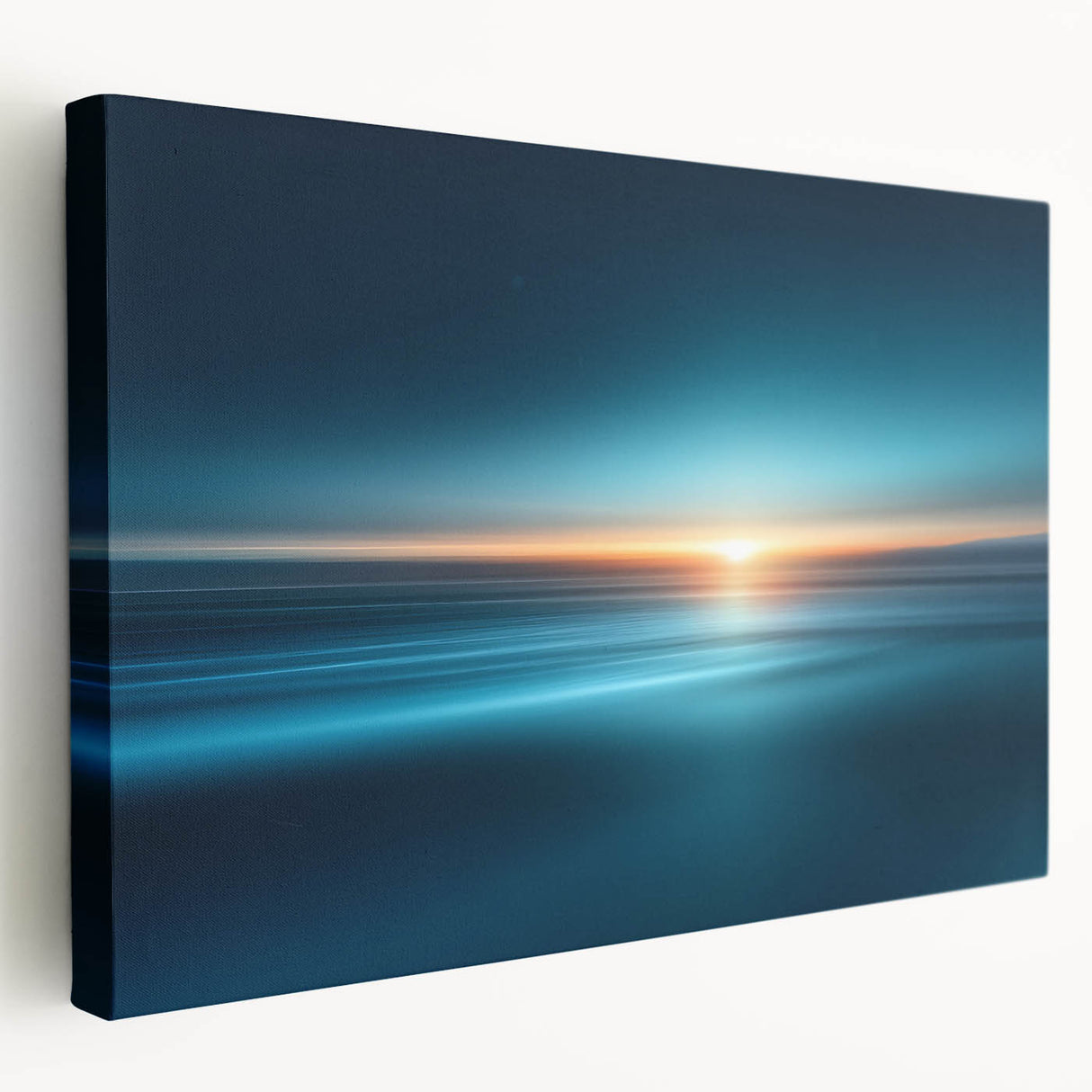 Serene Ocean Sunrise Wall Art – Abstract Blue Motion Photography