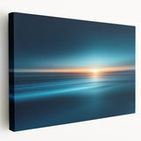Serene Ocean Sunrise Wall Art – Abstract Blue Motion Photography