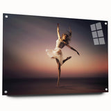 Sunset Leap – Emotive Dance Wall Art with Light and Freedom