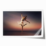 Sunset Leap – Emotive Dance Wall Art with Light and Freedom
