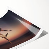 Sunset Leap – Emotive Dance Wall Art with Light and Freedom