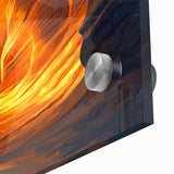 Close-up of an intricate acrylic landscape painting with cave motifs, showcasing vibrant colors and detailed textures, ideal for modern home decor.